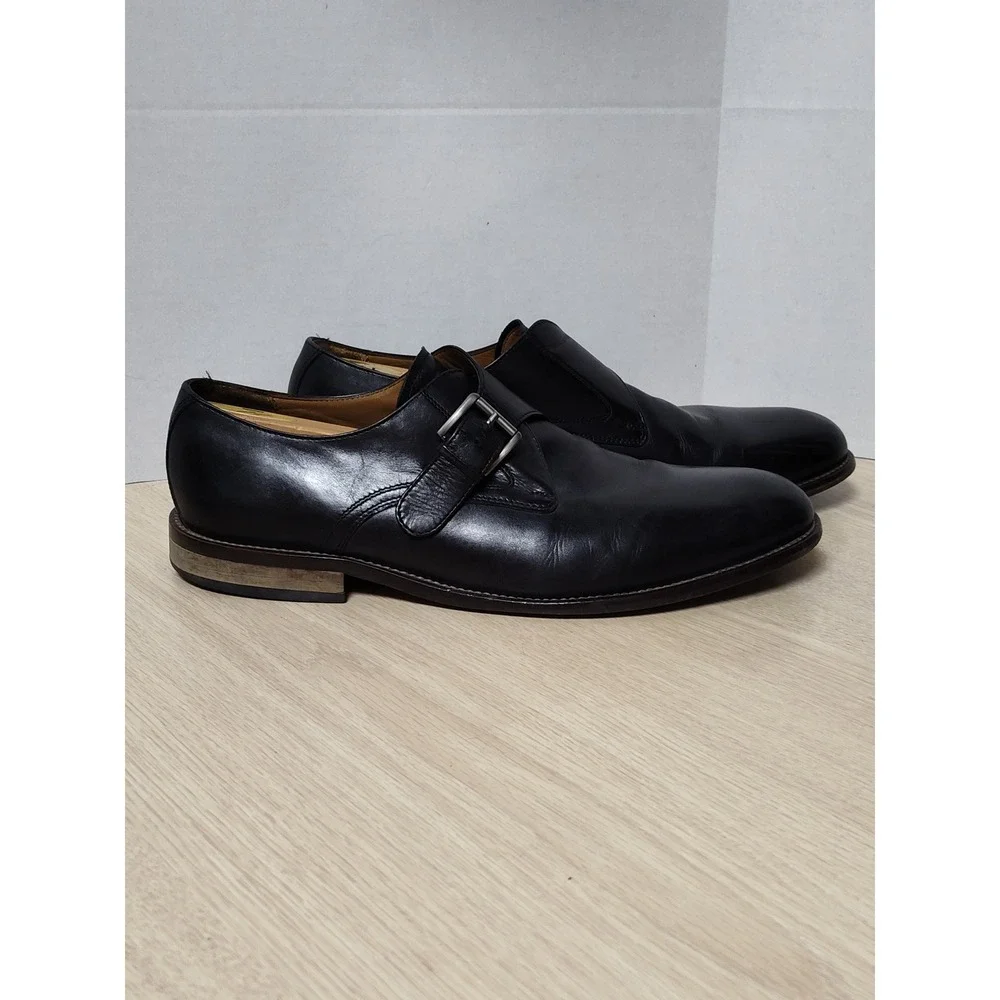 Florsheim 12132 Black Leather Monk Strap Loafers Mens Size 10 Dress Shoes
